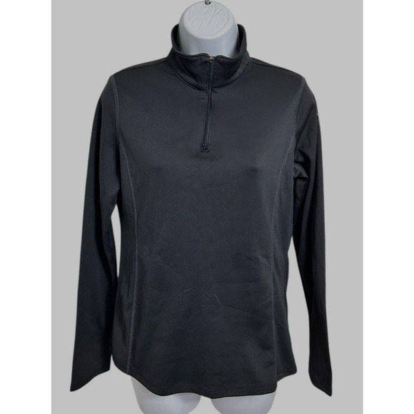 Spyder Black 1/4 Zip Performance Top Sz M Athletic Long-Sleeve Shirt Sports - Picture 2 of 8